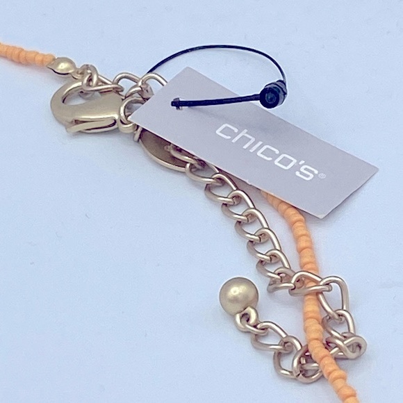 Chicos Nectarine Seed Bead Tassel Necklace Part Of Taylor Collection - Picture 6 of 9